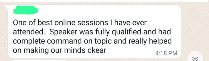Student feedback on Saad's digital marketing course