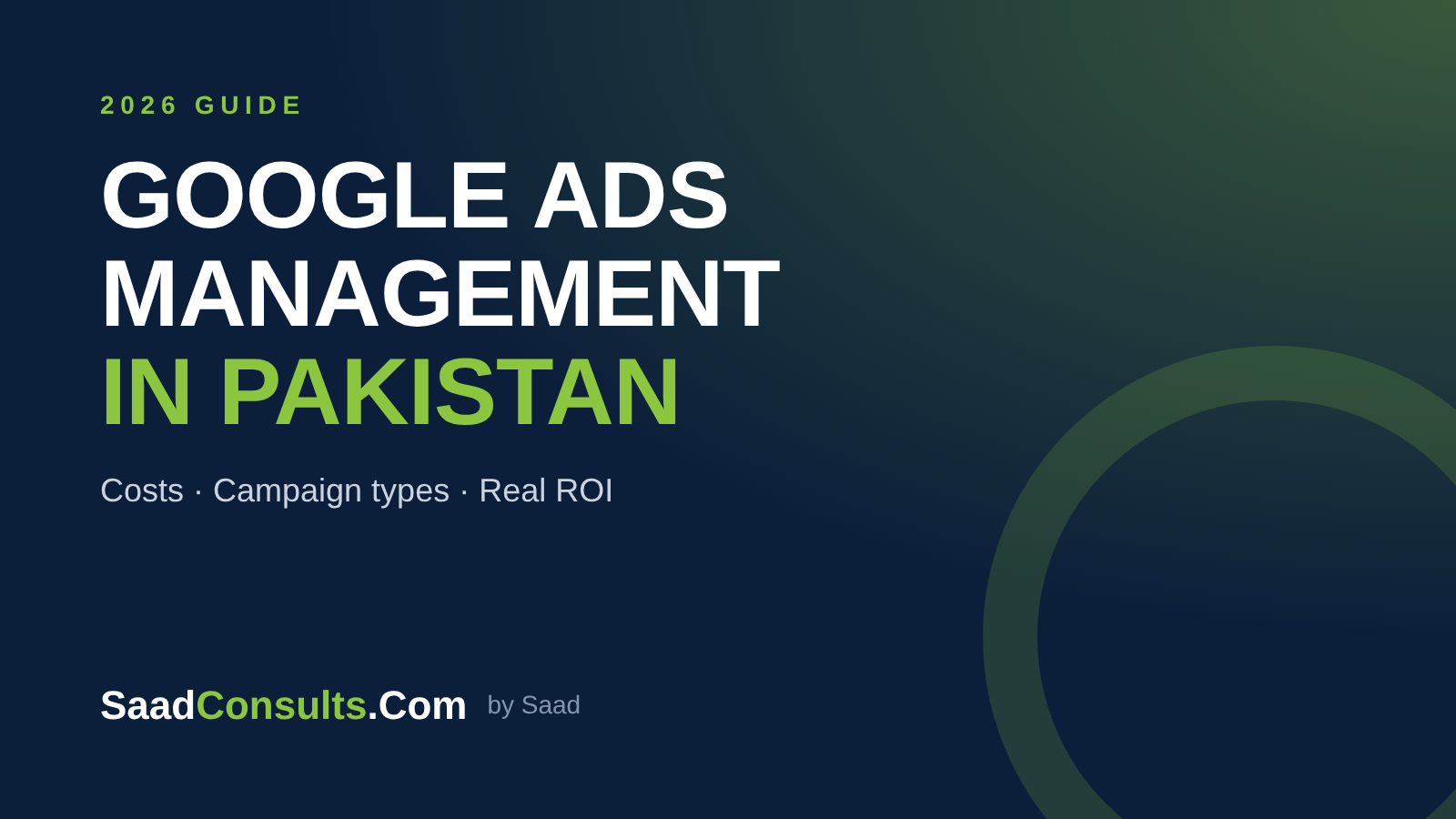 Google Ads Management in Pakistan: Costs, Campaign Types and How to Get Real ROI (2026 Guide)